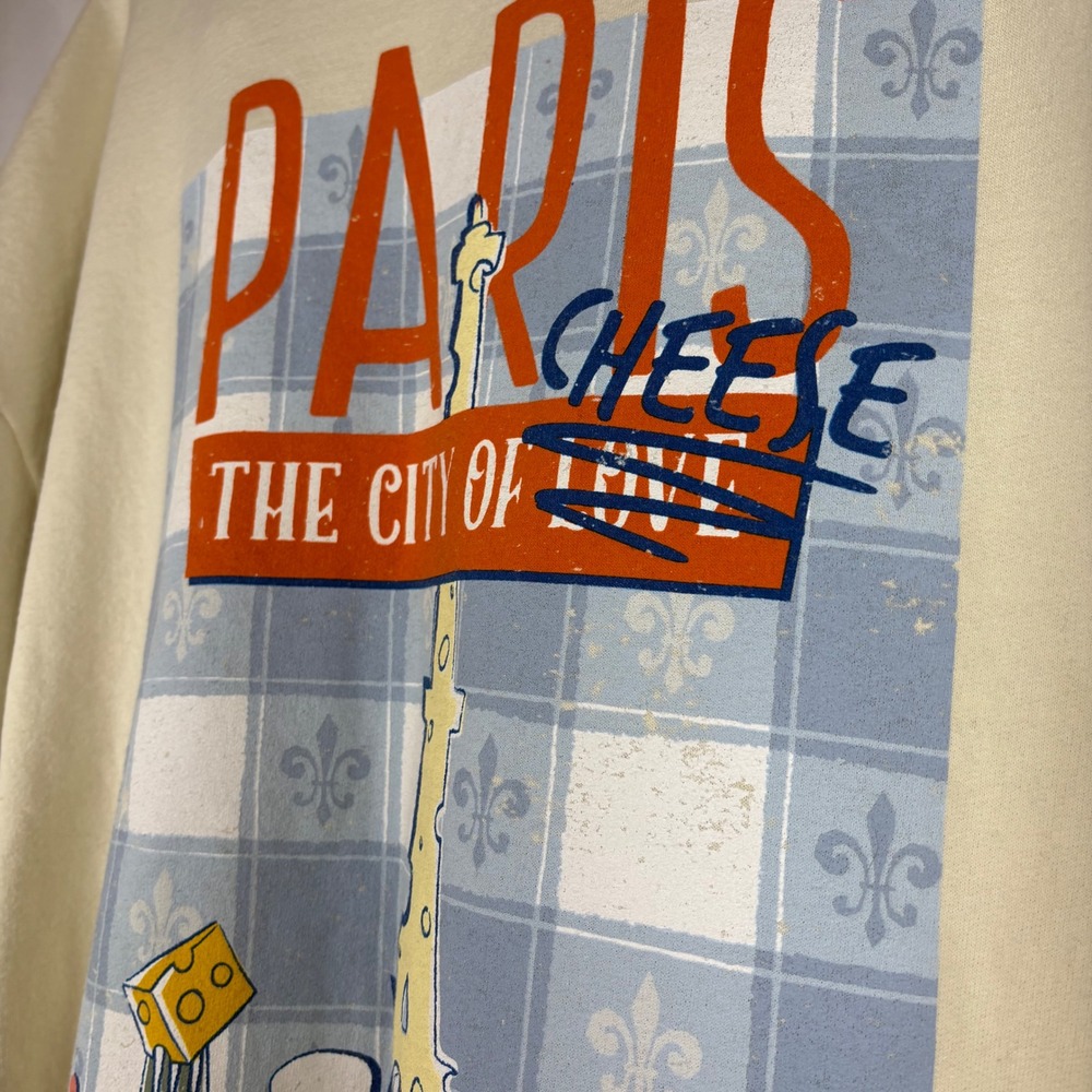 Disney Ratatouille Paris City of Cheese Sweatshirt XL Cream Remy Emile Graphic - Picture 3 of 9